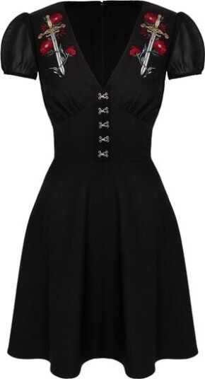 Hell Bunny Kort kjole Elyse Dress XS til S Damer svart