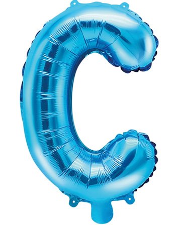 Bokstaven C Blå 35 cm Liten Folieballong