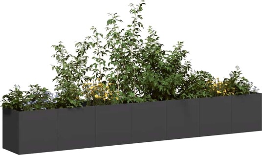  Plantekasse svart 280x40x40 cm kaldvalset stål