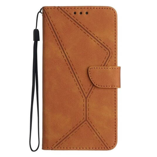 INCOVER Realme 11 5G Mønstret Skinn Deksel med Lommebok og Stropp - Brun INCOVER Realme 11 5G Mønstret Skinn Deksel med Lommebok og Stropp - Brun
