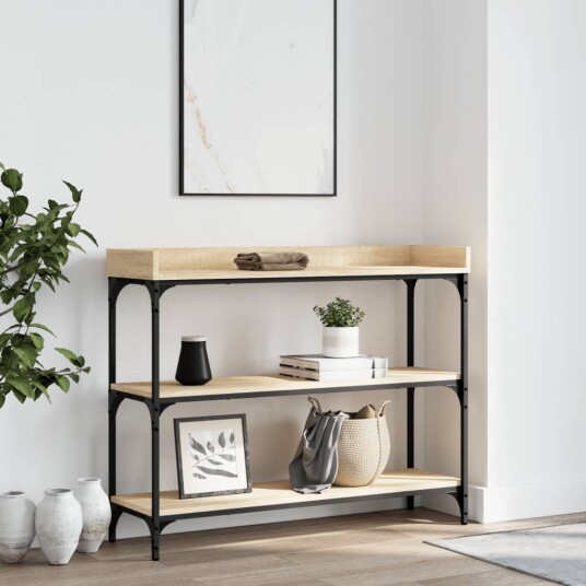 Konsollbord med hyller sonoma eik 100x30x80 cm 8721012195905
