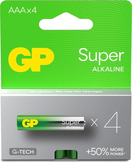 GP Super Alkaline Batteri AAA LR03 4-pk