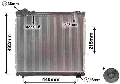 Radiator, motorkjøling VAN WEZEL 52002039