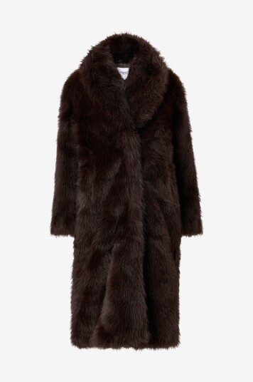 Bubbleroom Frakk av juksepels Long Faux Fur Brun
