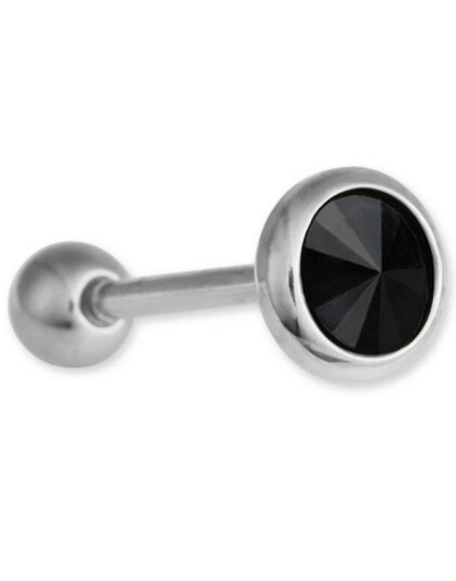 Single Black Diamond Tungepiercing