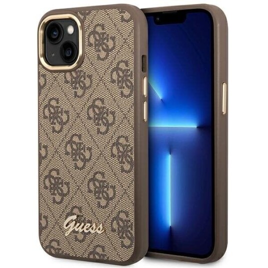 Guess Hardt Deksel til iPhone 14 Plus 6,7" Brun Vintage Gulllogo