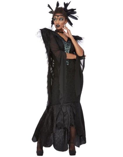 Deluxe Raven Queen Kostyme til Dame Medium