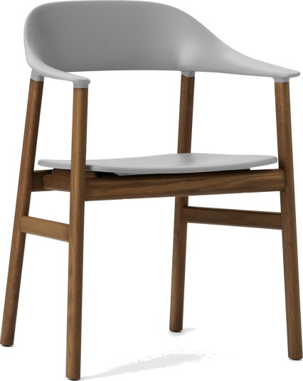 Normann Copenhagen Herit Spisestuestol med Armlener Røkt Eik/ Grå