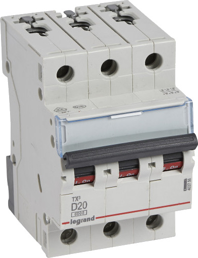 Legrand TX³ MCB automatsikring D10 3P 3M 6kA Legrand TX³ MCB automatsikring D10 3P 3M 6kA