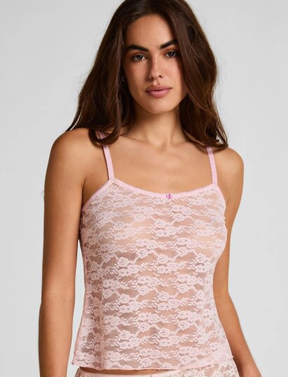 Hunkemöller Cami Allover Lace Pink L