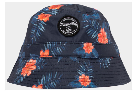 Blount & Pool Hawaii Bucket Hat Navy Orange Flower S/M Capser Blount & Pool Hawaii Bucket Hat Navy Orange Flower S/M Capser