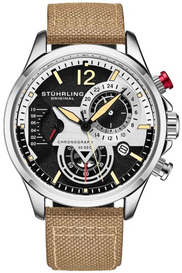 Stührling Original Herreklokke 4029.1 Aviator Cordura Sort/Tekstil Stührling Original Herreklokke 4029.1 Aviator Cordura Sort/Tekstil