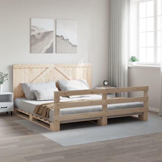  Sengeramme med hodegavl 200x200 cm heltre furu 3281561