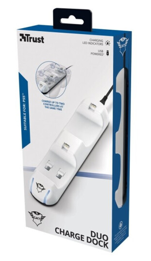Trust Gxt 251 Dobbel Ladestasjon For Ps5 Kontrollere 24173