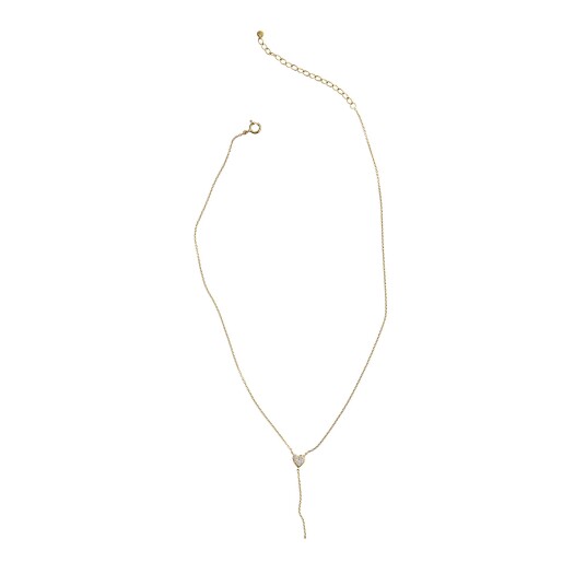 Stine A Jewelry J"adore Y Shape Necklace Gullfarge Hvit 435 mm