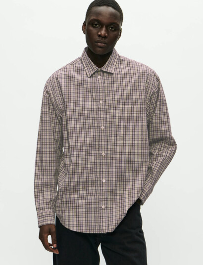WOOD WOOD Wwcarter Shirt Check 25115 - Beige - M WOOD WOOD Wwcarter Shirt Check 25115 - Beige - M