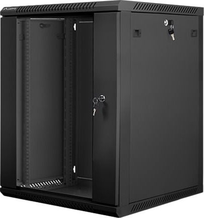Lanberg Rack Skap Veggmonterbar Svart Ral 9004 15U 19"