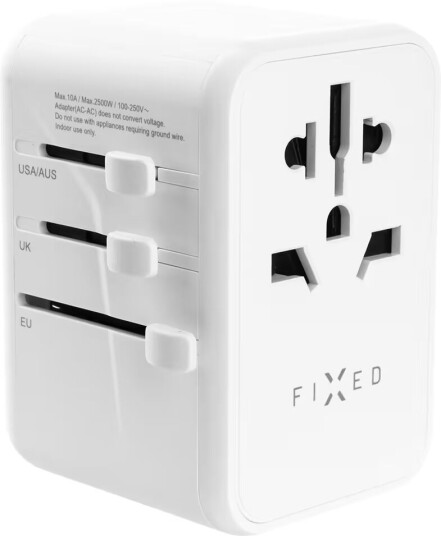 Fixed World 65W reiseadapter (hvit) Fixed World 65W reiseadapter (hvit)