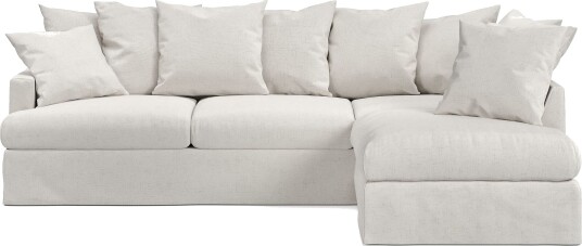 Menard 4 seters Høyrevendt Dyp L formet Sjeselongsofa i Stoff Beige