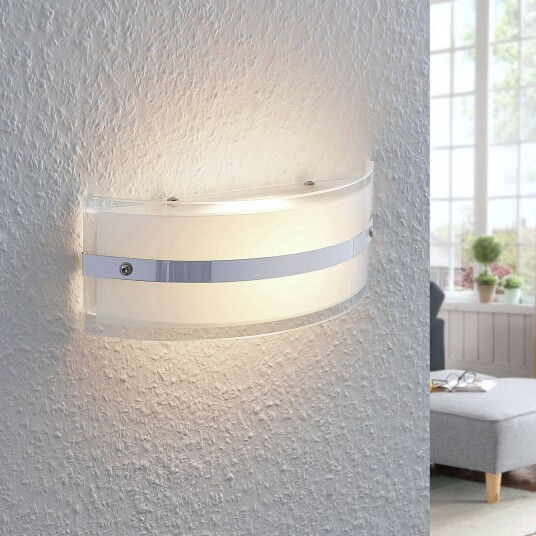 Lindby Glass-vegglampe Zinka med LED, 25 cm