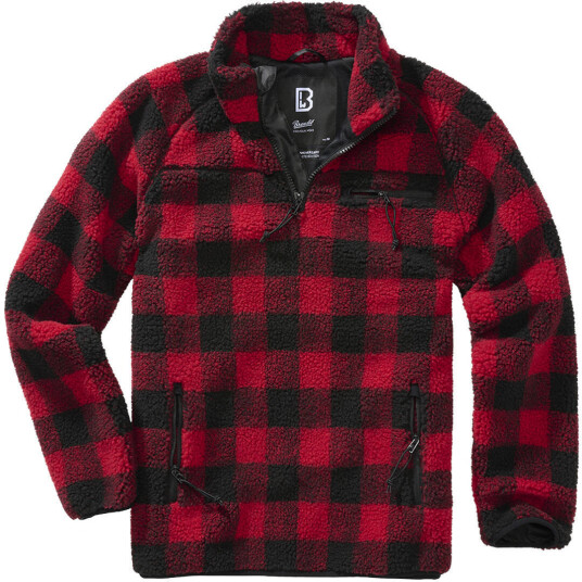Brandit Teddyfleece Genser S Svart Rød