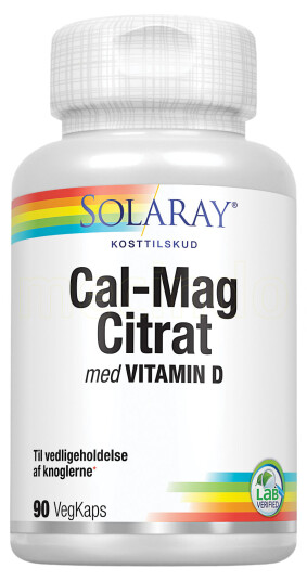 Solaray Cal-Mag Citrat m. D-vitamin 90 Kapslar Solaray Cal-Mag Citrat m. D-vitamin 90 Kapslar