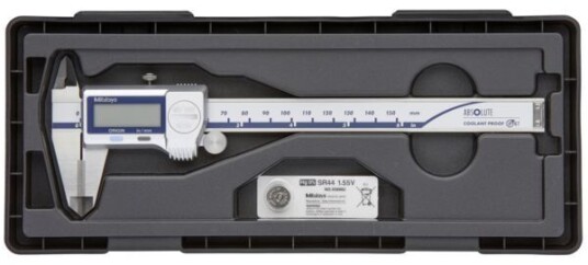Mitutoyo Absolute Digimatic Skjutmått 500-733-20 Coolantproof 0-6in, 0,0005in Hårdmetallbel. Skänklar, Flat Sticka, Ip67, Friktionsrulle
