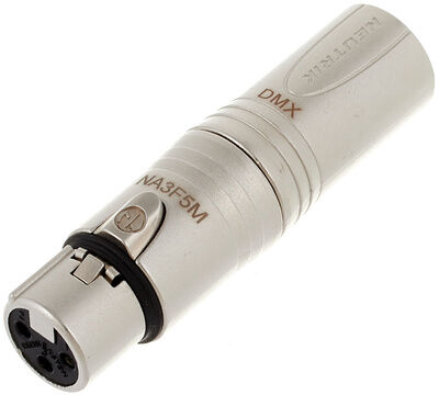 Neutrik NA3 F5M DMX Adapter 3-Pin til 5-Pin Grå