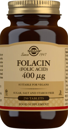 Solgar Folacin Folsyre 400 mcg 400 mcg 250 Tabletter