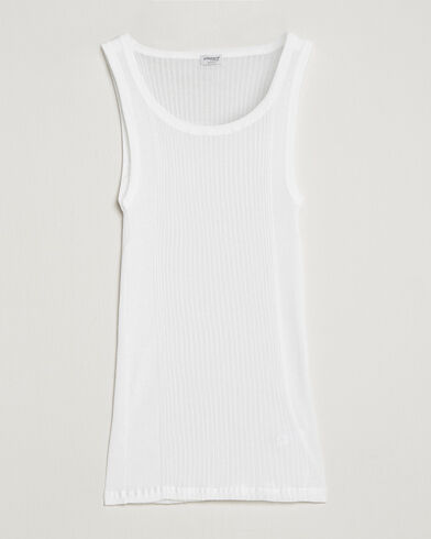 Zimmerli of Switzerland Ribbed Mercerized Cotton Tank Top White Zimmerli of Switzerland Ribbed Mercerized Cotton Tank Top White