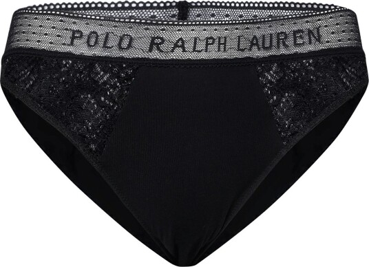 Polo Ralph Lauren Intimates Cotton Lace Bikini   Black   S
