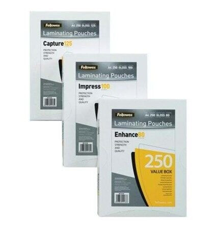 Fellowes Laminating Pouches Enhance 80 micron Fellowes Laminating Pouches Enhance 80 micron