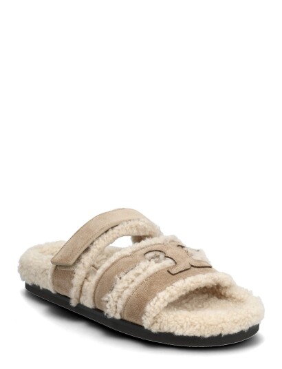 Tory Burch Ines Shearling Sport Slide Beige 41.5