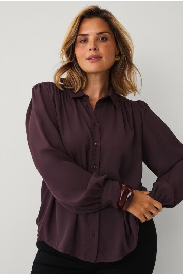 Ellos Plus collection Bluse med puffermer Lilla