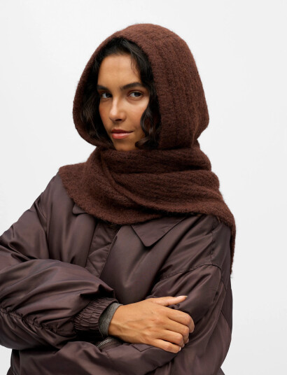 Object Objmilu Scarf Knit Balaclava Noos Brown Object Objmilu Scarf Knit Balaclava Noos Brown