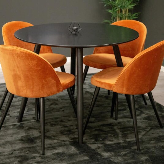 Venture Home Spisegruppe Venture Home Plaza med 4stk Velvet Stoler GR24149