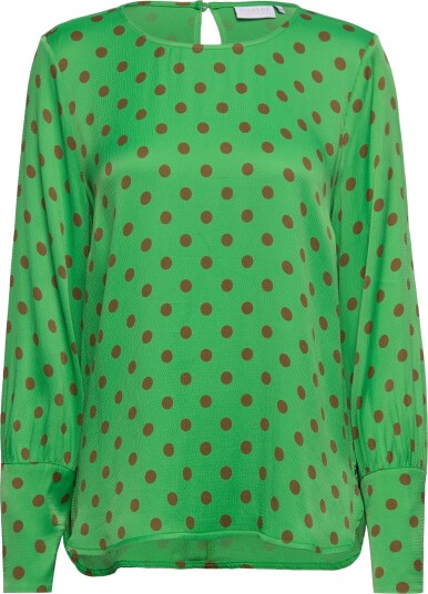 Coster Copenhagen Shirt With Wide Sleeves In Dot Prin Green 36