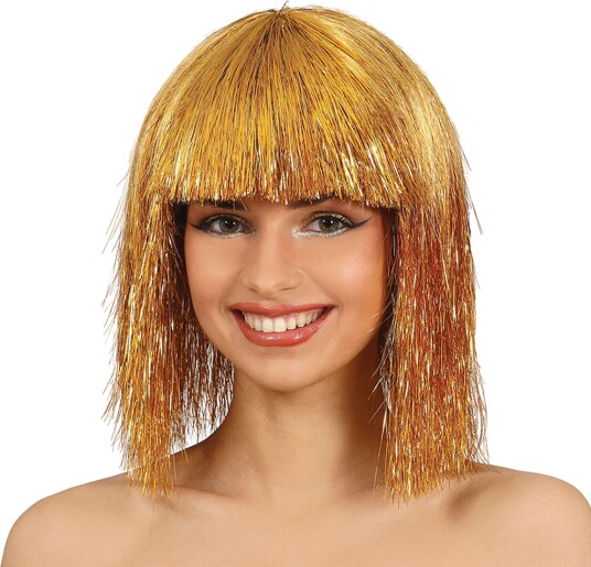 Fiestas Guirca Glitterparykk Deluxe Gull One size 48019
