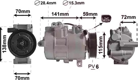 AC-kompressor VAN WEZEL 5801K701
