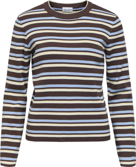 Object Objester L/S Re Knit Pullover Noos Brown S