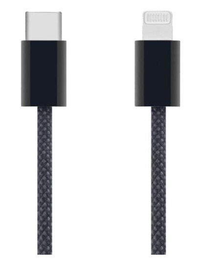 Linocell Flettet USB-C- til Lightning-kabel Svart 2 m
