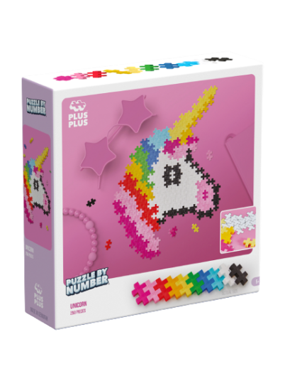 Plus-Plus Puzzle By Number Enhjørning 250 stk