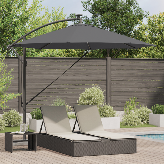  Kantilever bananparasol med lås Antrasitt 294 x 294 x 248 cm