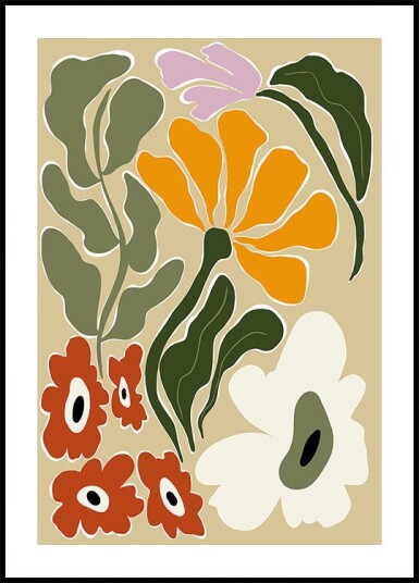 Miho Art Studio Mid Century Bloomscape Plakat Plakat / 100x150cm 