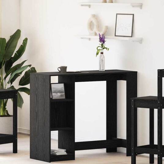  Barbord med hylle Svart Eik 102,5x46x103,5 cm Konstruert Tre