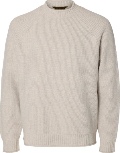 Selected Slmdomestic Ls Knit Crew Neck   Grey   S