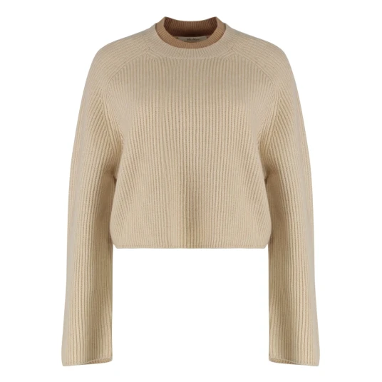 Max Mara Dame Strikkevarer Beige L