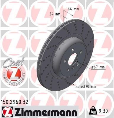 Bremseskive ZIMMERMANN 150.2960.32