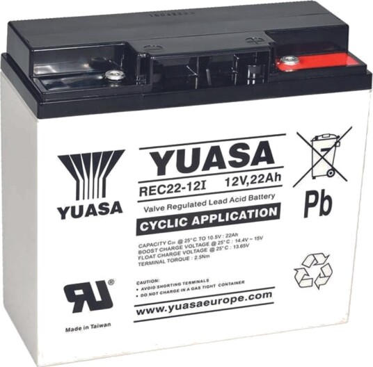 Yuasa 12v 22Ah (AGM) Batteri 181 X 76 X 167 mm Yuasa 12v 22Ah (AGM) Batteri 181 X 76 X 167 mm