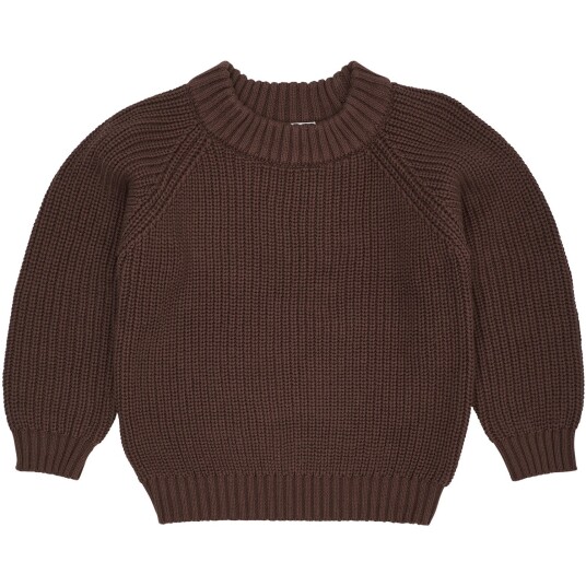COPENHAGEN COLORS Dk.Brown Strikket Classic Rib Bluse 122